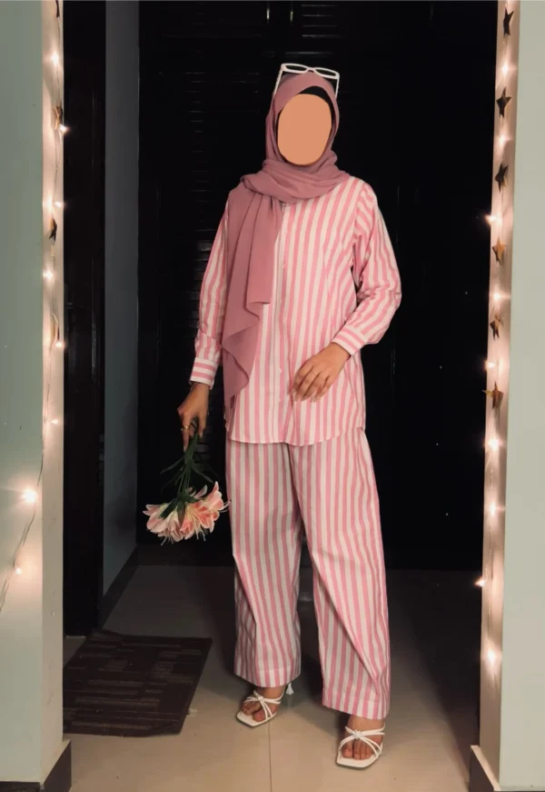 Pink Strips 2Pc Coord Set