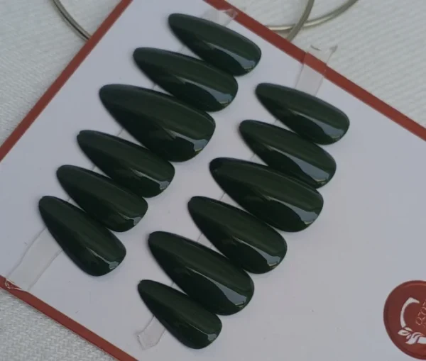 Glossy Dark green Press on(12pcs)