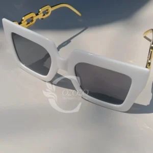 White Oversize Women's Square Glasses