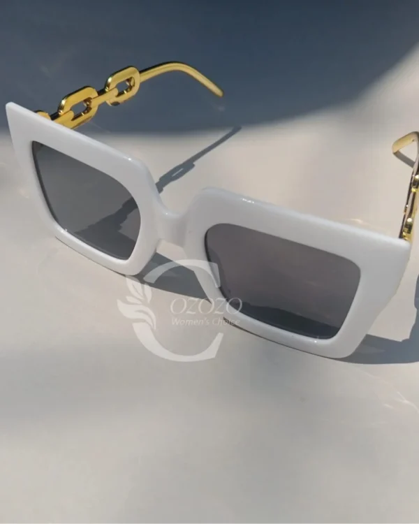 White Oversize Women's Square Glasses