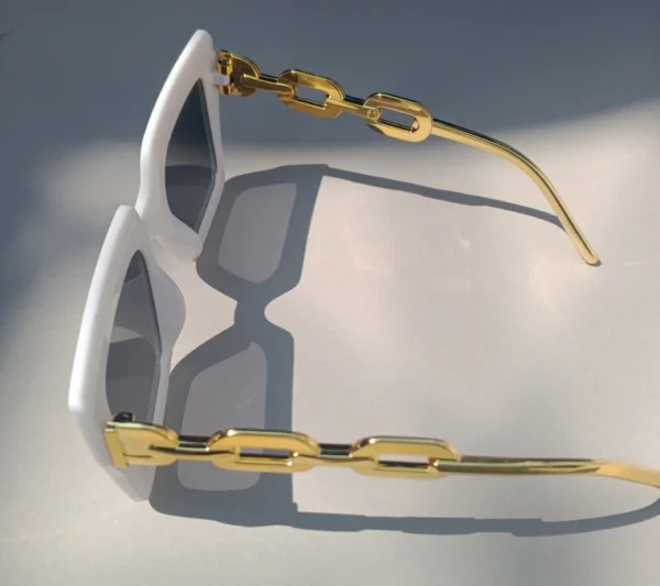 White Oversize Women's Square Glasses - Image 4