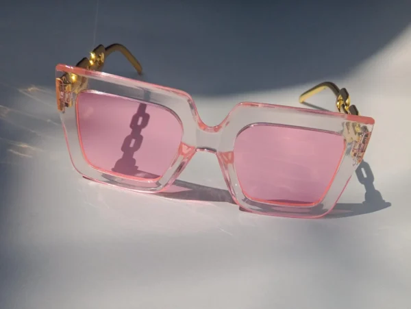 Pink Oversize Women's Square Glasses - Image 3