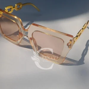 Peach Oversized square Glasses