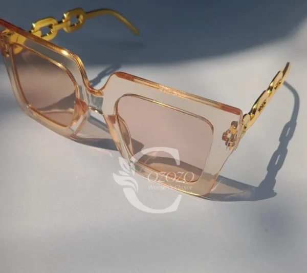 Peach Oversized square Glasses