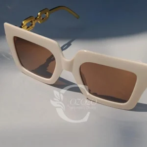 Beige Oversize Square Glasses
