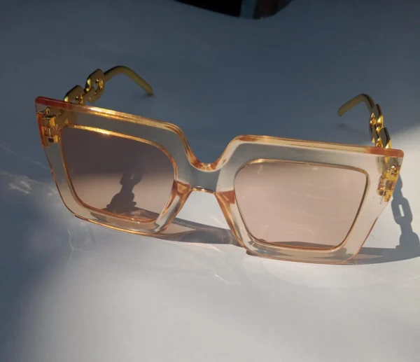 Peach Oversized square Glasses - Image 3