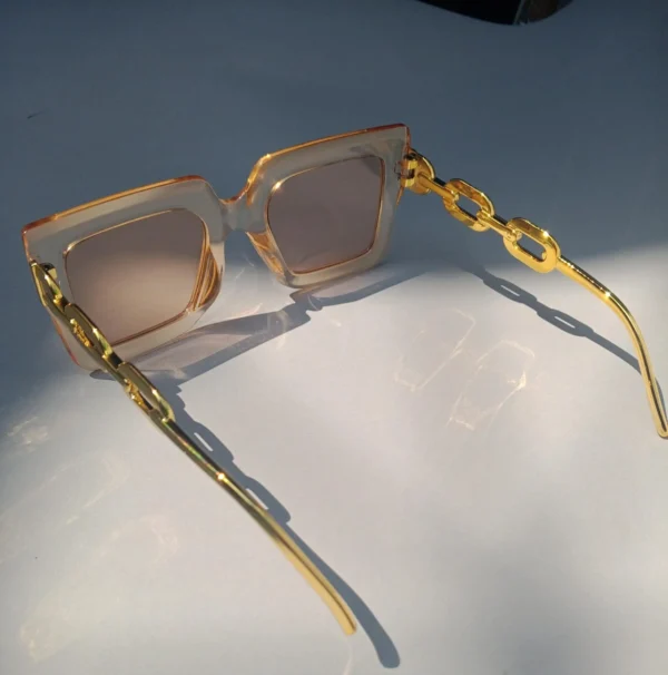 Peach Oversized square Glasses - Image 4