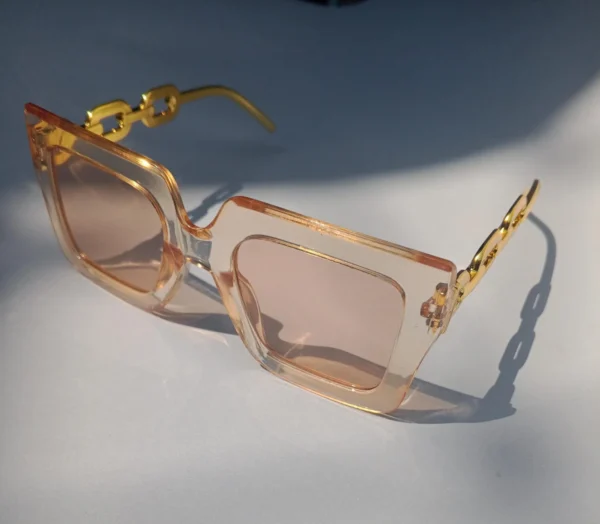 Peach Oversized square Glasses - Image 5